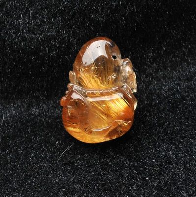 纯天然精品巴西钛晶 招财葫芦如意挂坠的祥瑞之选