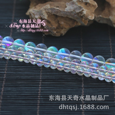批发供应天然水晶 探访七彩水晶圆珠半成品的工艺与市场